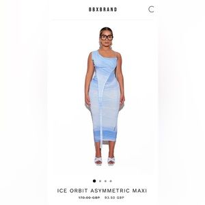 BBXBRAND Ice orbit asymmetrical maxi dress